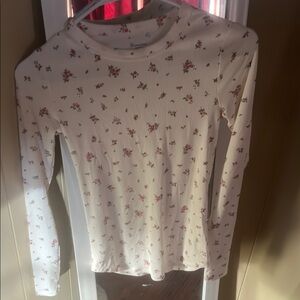 No Boundaries Cream Long Sleeve Tee with High Neck